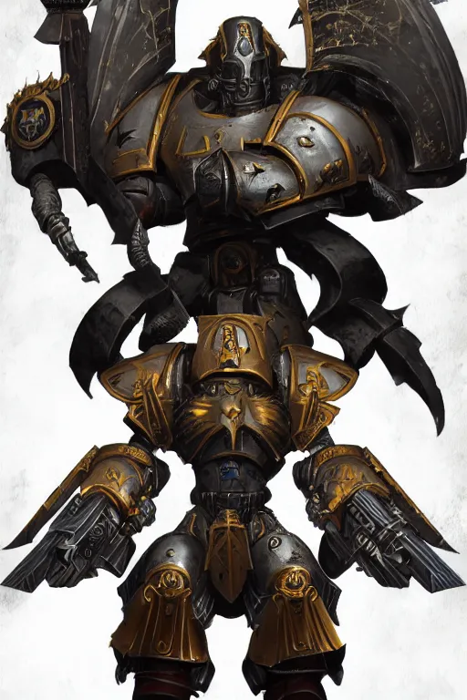 Image similar to armor portrait heros warhammer 4 0 k horus heresy fanart - the primarchs emperor by johannes helgeson animated with vfx concept artist & illustrator global illumination ray tracing hdr fanart arstation zbrush central hardmesh 8 k octane renderer comics stylized