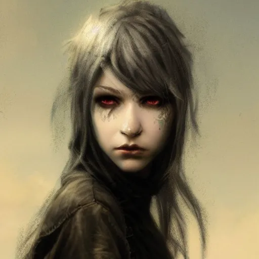 Image similar to teenage grunge punk rock, character headshot concept art, sharp, digital matte painting, art by luis royo, greg rutkowski, wlop, dramatic lighting, trending on artstation