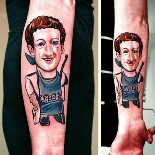 Prompt: mark zuckerberg, stylized as an american traditional tattoo pinup girl,