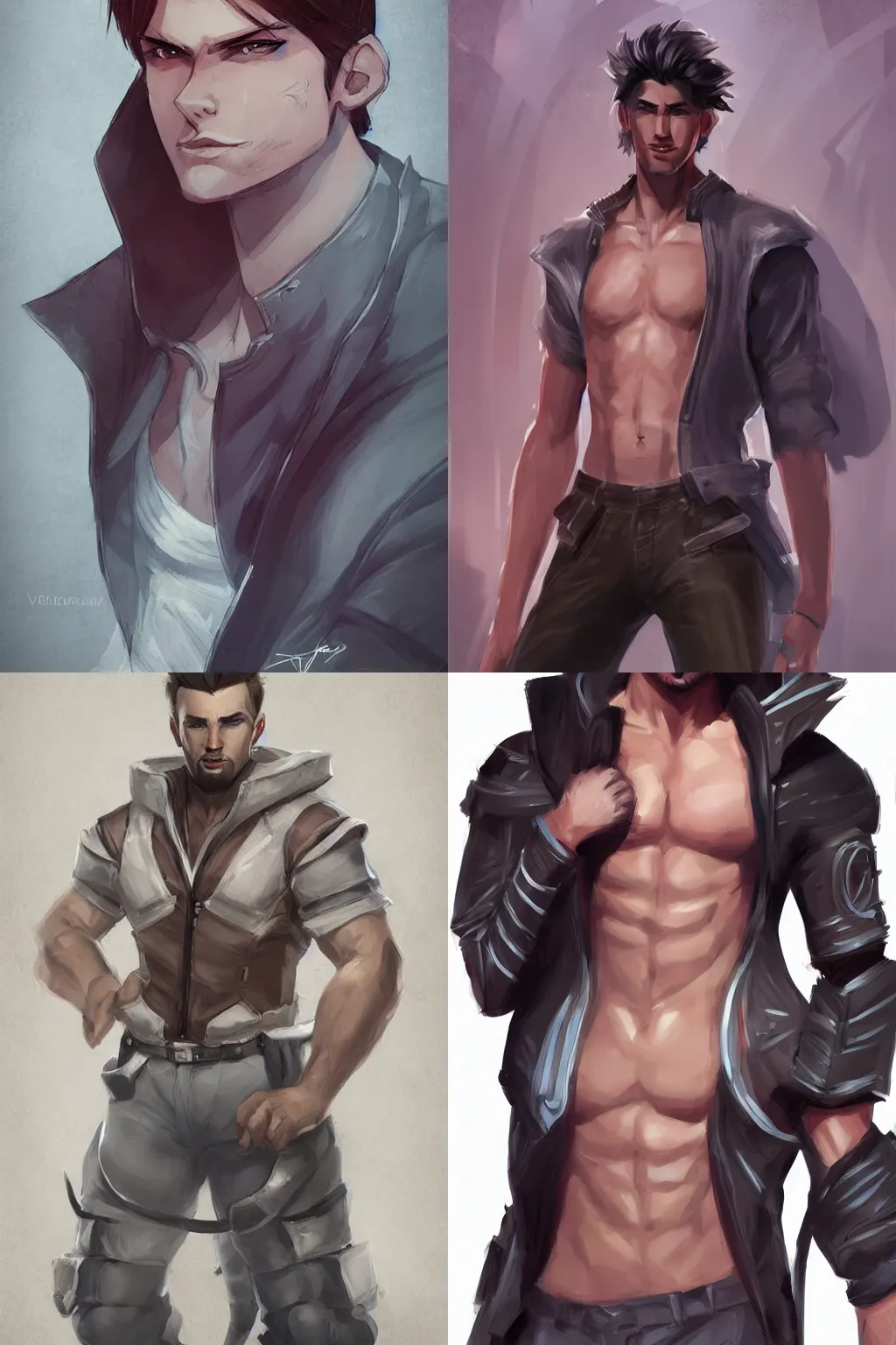 Prompt: male character art by valentina remenar