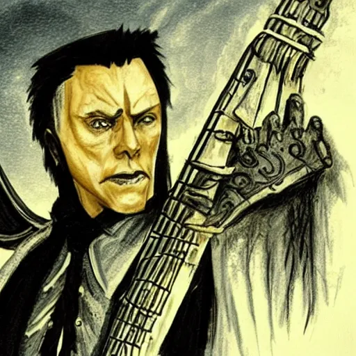 Image similar to How to be a Half-Orc Bard in D&D, by Christopher Walken.