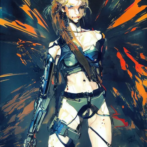 Prompt: a beautiful painting of Rylai by Yoji Shinkawa, strong lines and bold colors, limited color palette, atmosphere and tension, trending on artstation