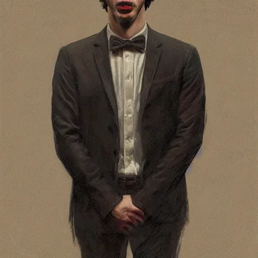 Image similar to photogenic, john oliver and adam driver, john oliver in front, adam driver behind john oliver, stylized, realistic poster, centered, dark, smokey, digital painting, art by jeremy lipking, deviant art, art by artgerm, art by greg rutkowski, art by alphonse