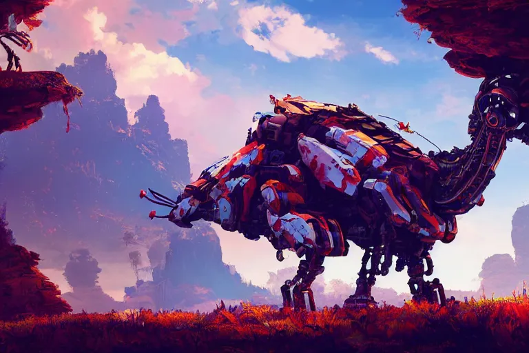 Image similar to sunwing machine mecanical creature robot of horizon forbidden west horizon zero dawn bioluminiscence global illumination ray tracing hdr fanart arstation by ian pesty and alena aenami artworks in 4 k
