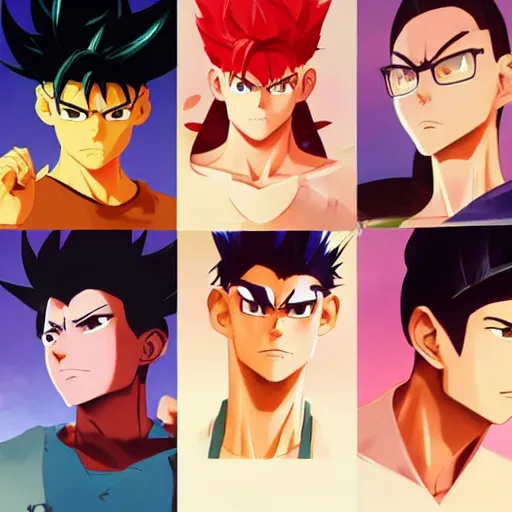 Image similar to face icon stylized minimalist yu yu hakusho, loftis, cory behance hd by jesper ejsing, by rhads, makoto shinkai and lois van baarle, ilya kuvshinov, rossdraws global illumination