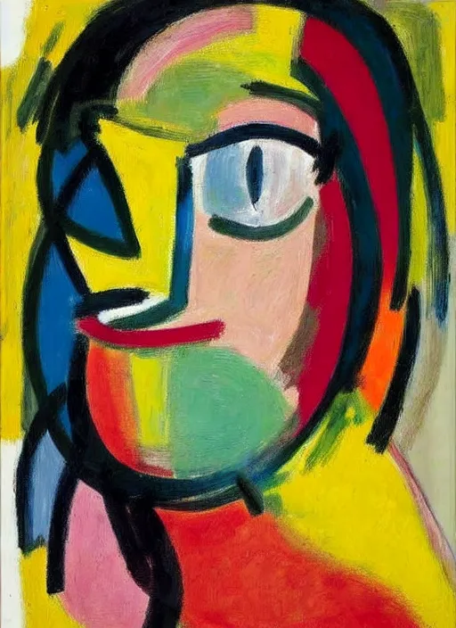 Image similar to expressive abstractionism, portrait of a girl, painting by willem de kooning,