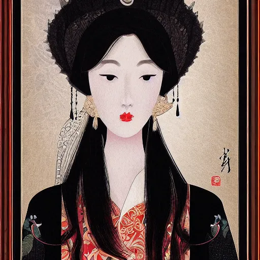 Image similar to the lady, by wing shya,