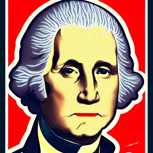 Image similar to George Washington smoking, pop art