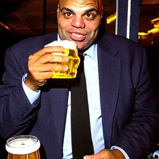 Image similar to Charles Barkley drinking a beer, Las Vegas