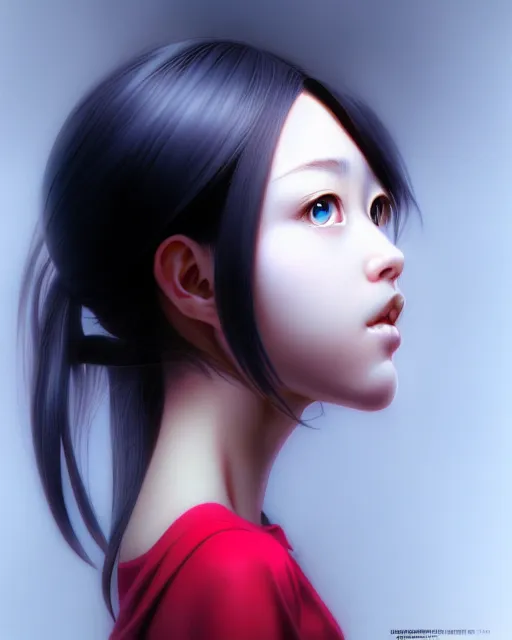 Image similar to beautiful portrait of the popular girl, by katsuhiro otomo, yoshitaka amano, nico tanigawa, and artgerm rendered with 3 d effect.