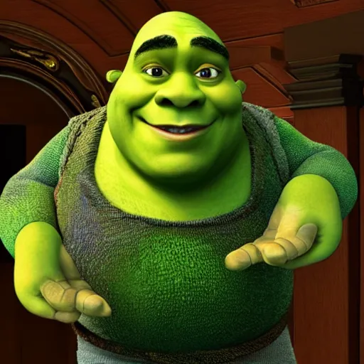 Image similar to Shrek as the Speaker of the United States House of Representatives, high detail