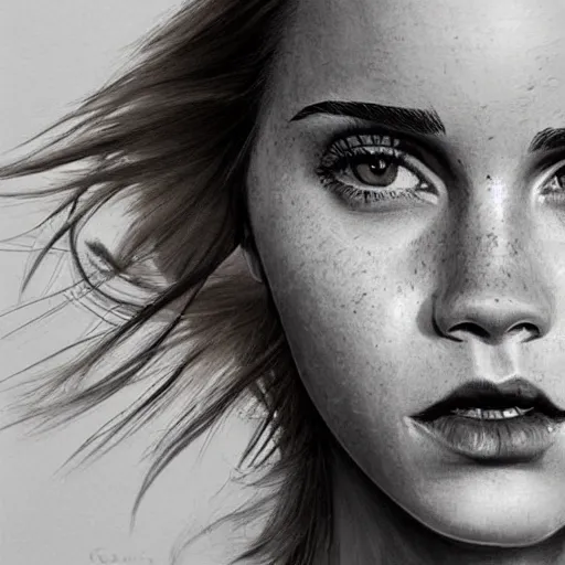 Image similar to Africa, beautiful portrait of Very funny actress Emma Watson like a ginger big red monkey, face like monkey with banana, Emma Watson actress blended monkey face paint, like , powerful , magic, thunders, dramatic lighting, intricate, wild, highly detailed, digital painting, artstation, concept art, smooth, sharp focus, illustration, art by artgerm and greg rutkowski and alphonse mucha, footage