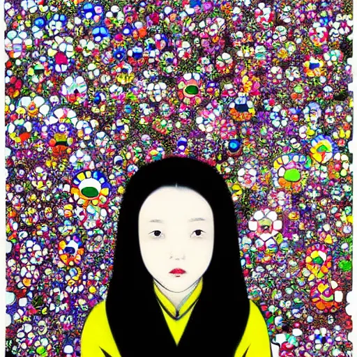 Image similar to a surreal portrait of a girl by takashi murakami