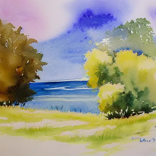 Image similar to watercolor painting landscape