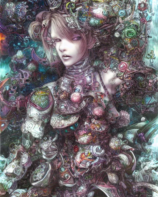 Prompt: artwork by yoshitaka amano, floreal, 4 k, hyper detailed