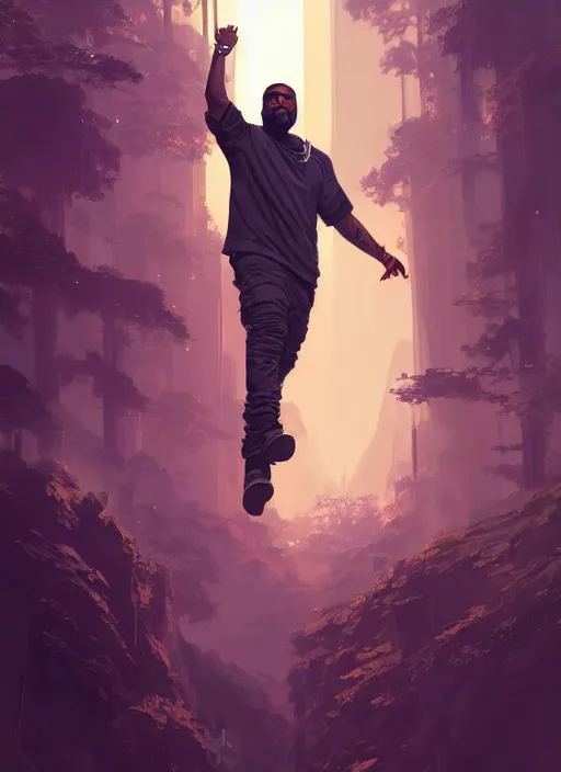 Image similar to highly detailed portrait kanye west in gta v stephen bliss unreal engine fantasy art by greg rutkowski loish rhads ferdinand knab makoto shinkai lois van baarle ilya kuvshinov rossdraws tom bagshaw global illumination radiant light detailed intricate environment