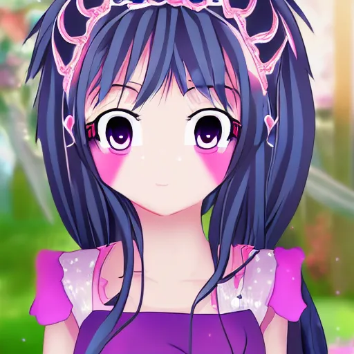 Prompt: kawaii anime princess. 4 k ultra detailed beautiful face