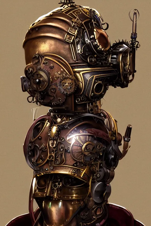 Image similar to steampunk helmet fantasy art mask robot ninja stylized digital illustration sharp focus, elegant intricate digital painting artstation concept art global illumination ray tracing advanced technology chaykin howard and campionpascale and cooke darwyn and davis jack