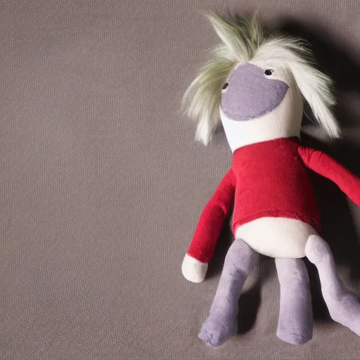 Image similar to Sandman from neil gaiman, plush toy, product photography