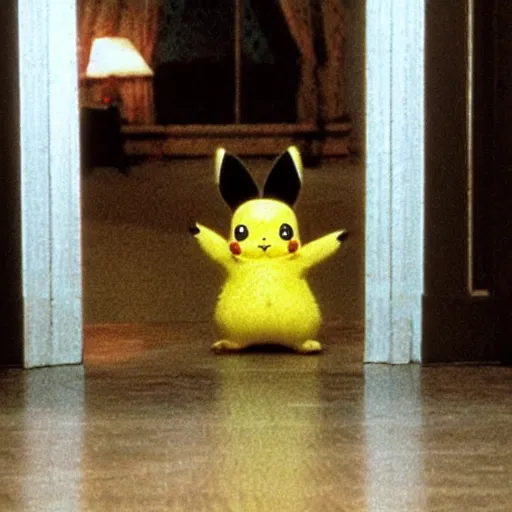 Image similar to pikachu in a scene from the shining