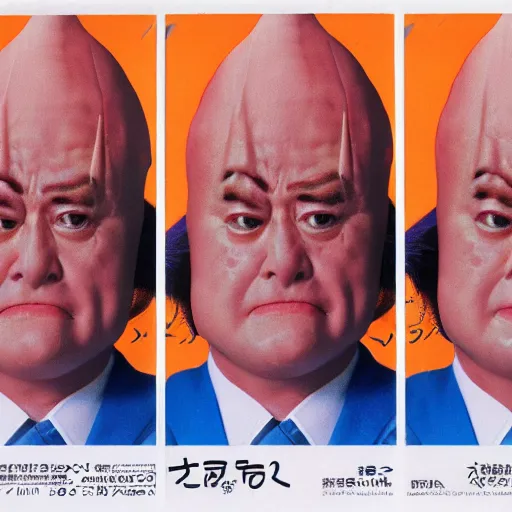 Image similar to coneheads, japanese vhs cover art, detailed facial expressions h - 1 0 2 4 w - 5 1 2