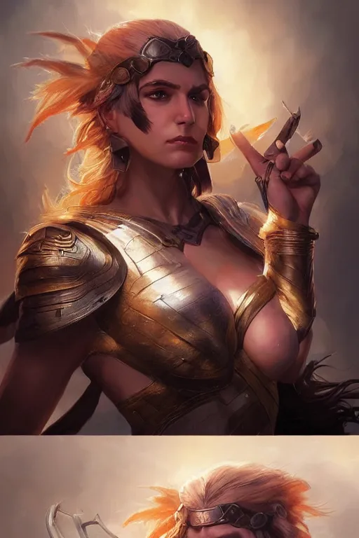 Image similar to amazon valkyrie athena, d & d, fantasy, portrait, highly detailed, headshot, digital painting, trending on artstation, concept art, sharp focus, illustration, art by artgerm and greg rutkowski and magali villeneuve