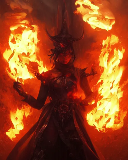 Prompt: oil painting of Rozemyne casting fire magic spell, evil, sharp focus, fantasy style, octane render, volumetric lighting, 8k high definition, by greg rutkowski, highly detailed, trending on art Station, magic the gathering artwork, very dark steampunk city backround, centered