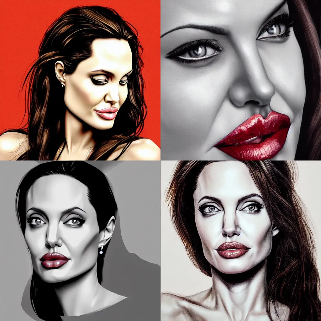 Prompt: portrait of Angelina Jolie in the style of David Lazar, award-winning, detailed, 82 mm sigma art, close up