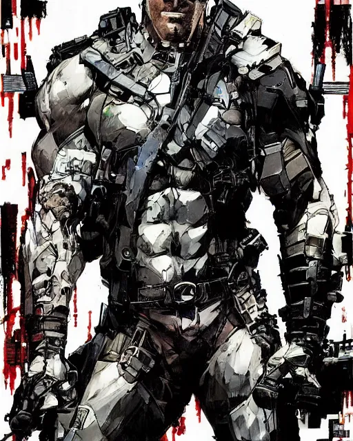 Prompt: ryan reynolds by yoji shinkawa