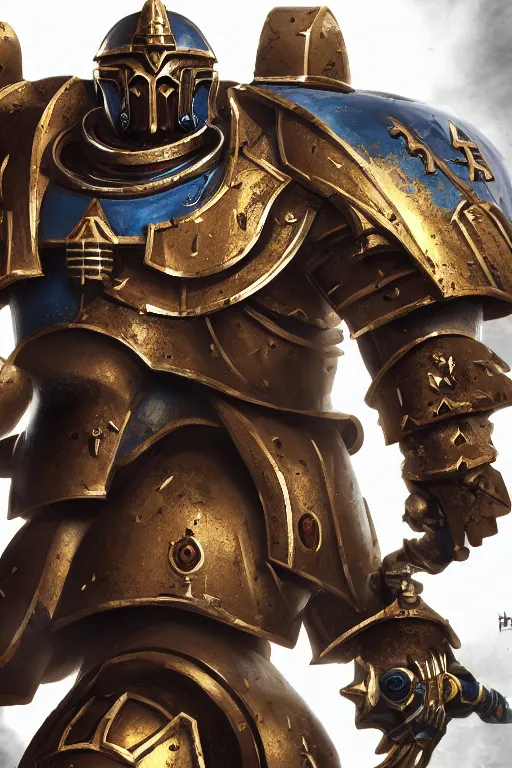 Image similar to armor portrait heros warhammer 4 0 k horus heresy fanart - the primarchs emperor by johannes helgeson animated with vfx concept artist & illustrator global illumination ray tracing hdr fanart arstation zbrush central hardmesh 8 k octane renderer comics stylized