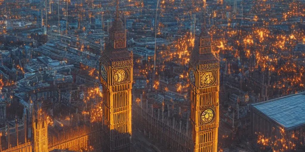 Prompt: a photo of 8k london big ben ruins, cinematic lighting, trending on artstation, 4k, hyperrealistic, focused, high details, unreal engine 5, cinematic, masterpiece