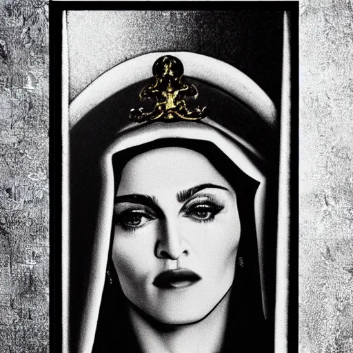 Prompt: Madonna as the female Jesus Christ