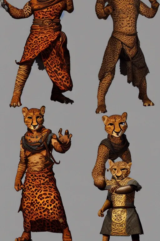 Image similar to Humanoid Cheetah, Animal face, D&D, Tabaxi Monk, Plain Monk-like robe attire, fantasy setting