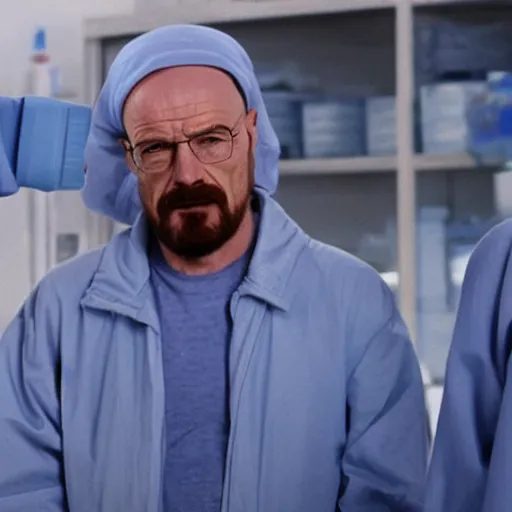 Prompt: walter white selling blue methamfetamine to suleyman soylu realistic dof 8k