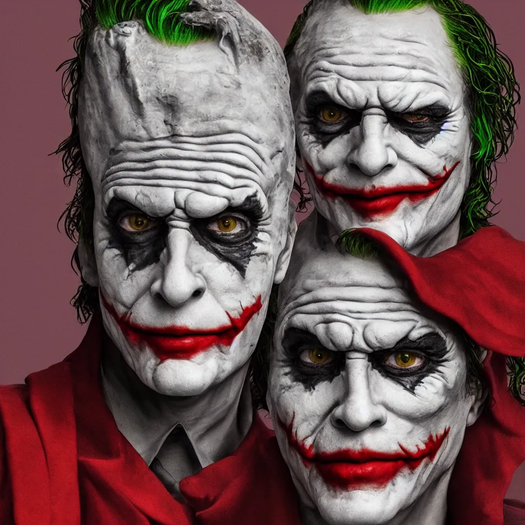 Image similar to professional portrait of the 2 0 1 9 joker wearing a imperial roman helmet, 8 k, very detailed, very intricate