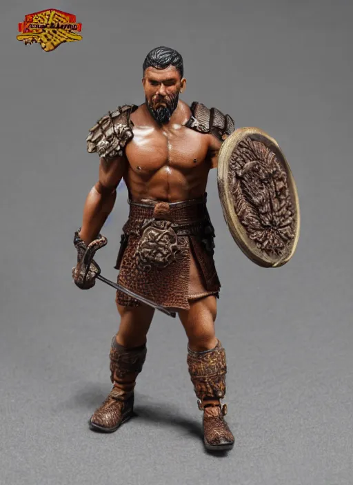 Image similar to 80mm resin detailed miniature of a Muscular Warrior, clothed in armor, brown skin, battle axe, Product Introduction Photos, 4K, Full body