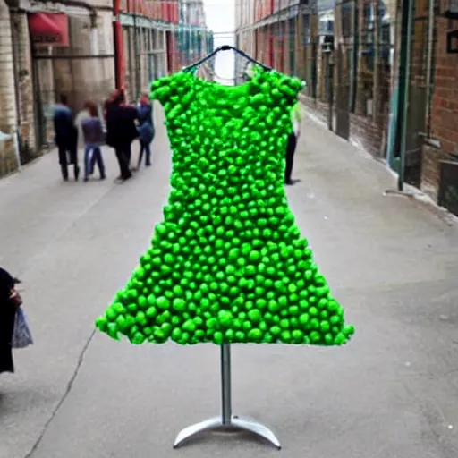 Image similar to a dress made of peas