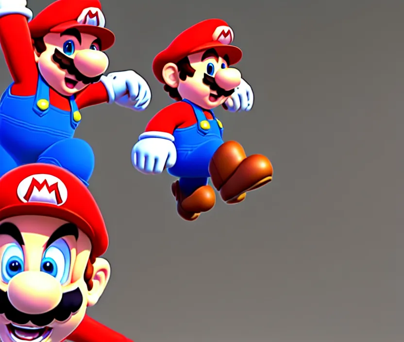 Image similar to still from a 3 d cartoon of ( ( super mario running for president of the mushroom kingdom ) ), 4 k, official screenshot, close - up