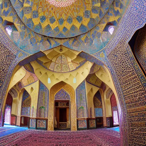 Prompt: the nasir al - mulk mosque in iran