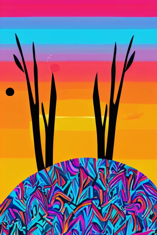 Image similar to minimalist boho style art of colorfulrome at sunrise, illustration, vector art