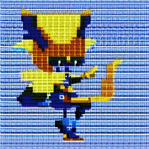Prompt: a blue fox, game sprite 8-bit pixel art