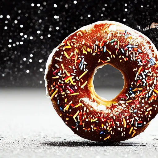 Image similar to Two donuts fighting each other