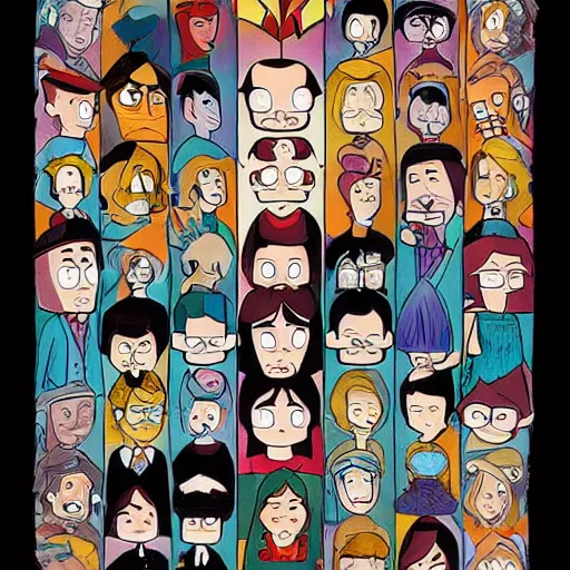 Image similar to beautiful painting, wedding in style of gravity falls cartoon, coherent symmetrical faces