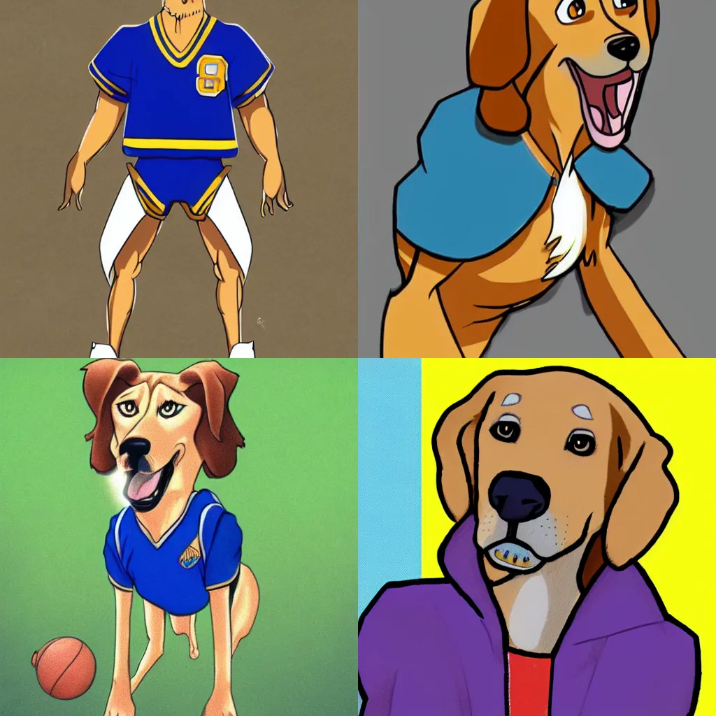 Prompt: Air Bud as a human, Air Bud's humansona
