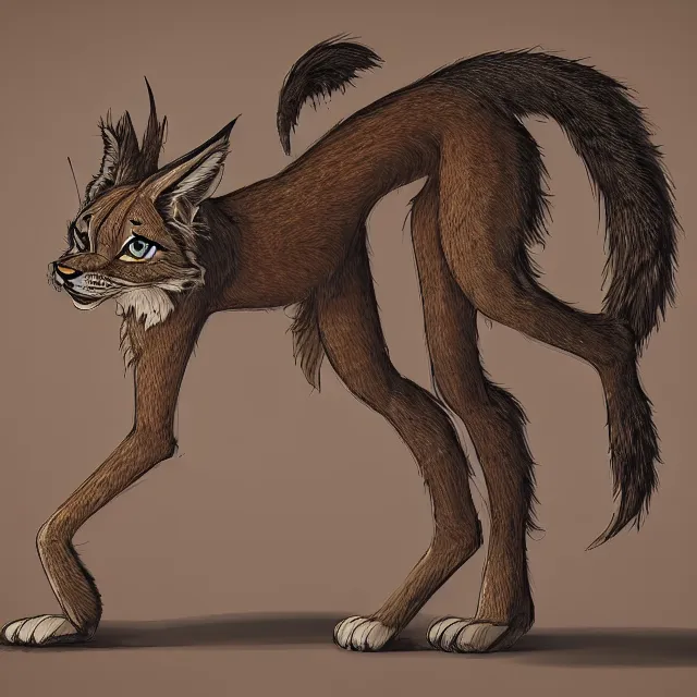 Image similar to the full body of anthropomorphic lynx fursona from behind wearing a steampunk suit as unimaginably beautiful, gorgeous, elegant, young woman with lynx head, an ultrafine hyperdetailed illustration by furaffinity, intricate linework, white fur, unreal engine 5 highly rendered, global illumination, radiant light, detailed and intricate environment, no feral, no taur