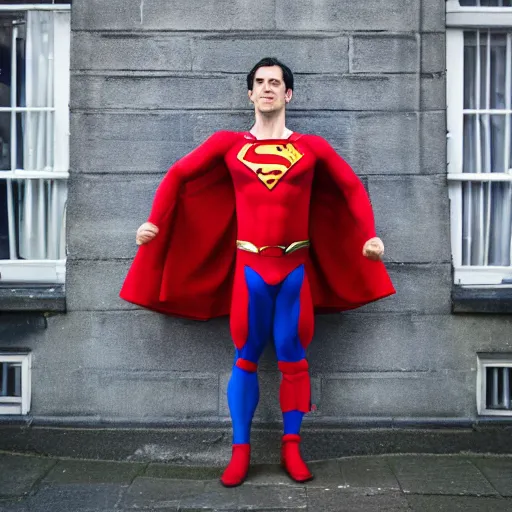 Prompt: A portrait still of superman in Dublin City Ireland