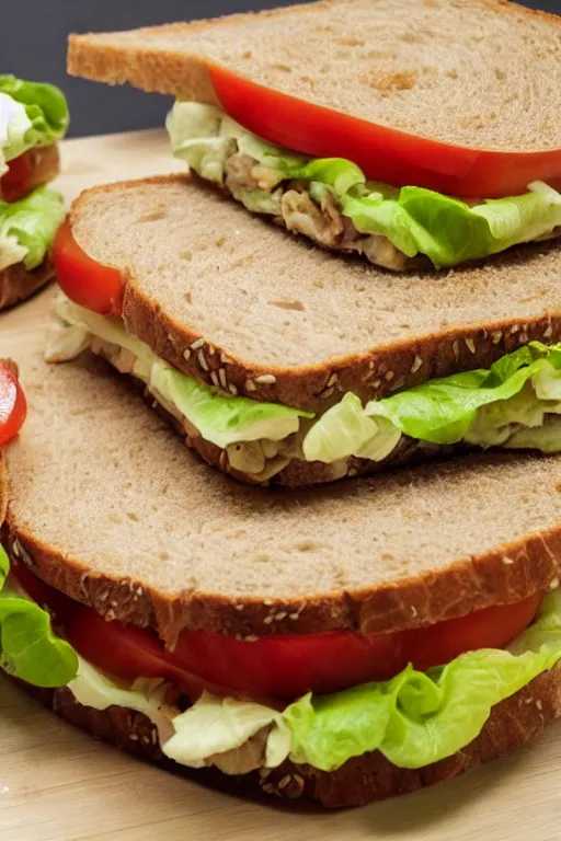 Image similar to alien sandwich, yellow meat and lettuce