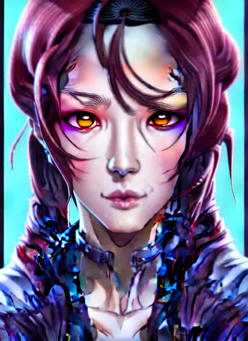 Image similar to a portrait of dilraba dilmurat as revy from black lagoon, smirk, symmetrical eyes, symmetrical face, art by lois van baarle and loish and ross tran and rossdraws and sam yang and samdoesarts and artgerm, digital art, intricate, sharp focus, trending on artstation hq, unreal engine 5