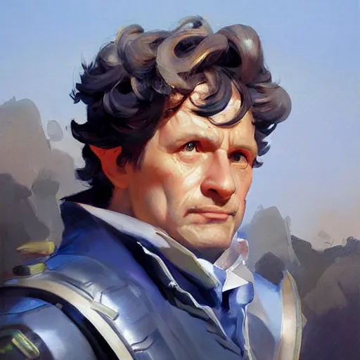 Image similar to greg manchess portrait painting of bilbo beutlin as overwatch character, medium shot, asymmetrical, profile picture, organic painting, sunny day, matte painting, bold shapes, hard edges, street art, trending on artstation, by huang guangjian and gil elvgren and sachin teng