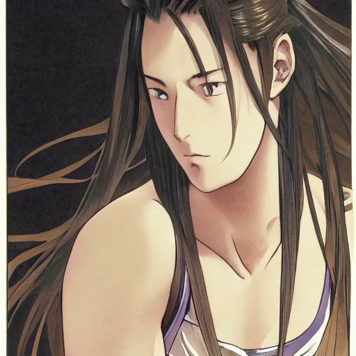 Prompt: badminton player, trading card front, anime style, long hair, hair down, symmetrical facial features, hanebado, hyper realistic, pale skin, 4 k, rule of thirds, extreme detail, detailed drawing, trending artstation, hd, fantasy, d & d, realistic lighting, by alphonse mucha, greg rutkowski, sharp focus, backlit